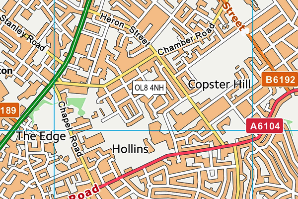 OL8 4NH map - OS VectorMap District (Ordnance Survey)