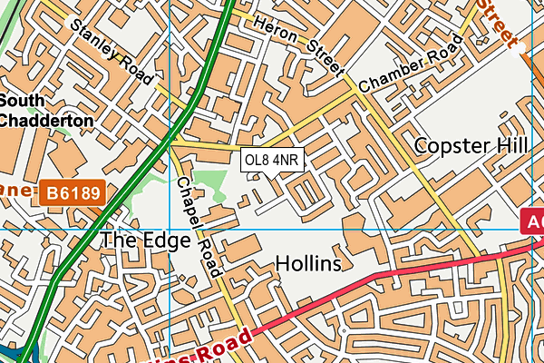 OL8 4NR map - OS VectorMap District (Ordnance Survey)