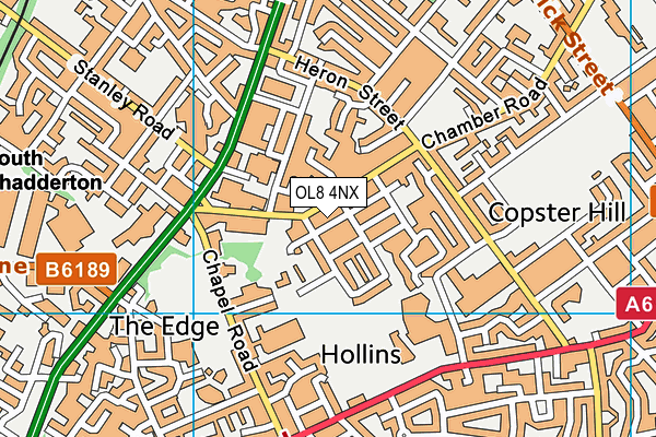 OL8 4NX map - OS VectorMap District (Ordnance Survey)