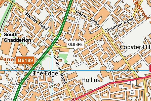 OL8 4PE map - OS VectorMap District (Ordnance Survey)