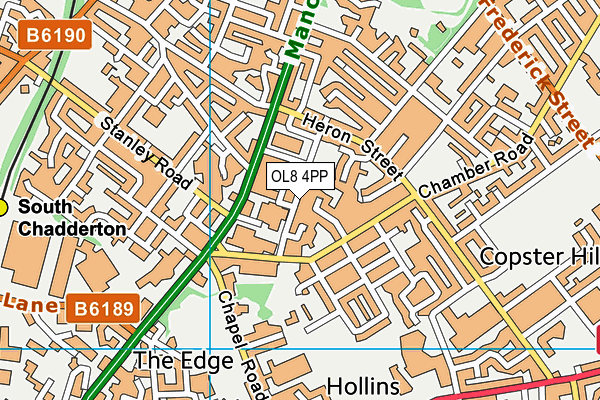 OL8 4PP map - OS VectorMap District (Ordnance Survey)