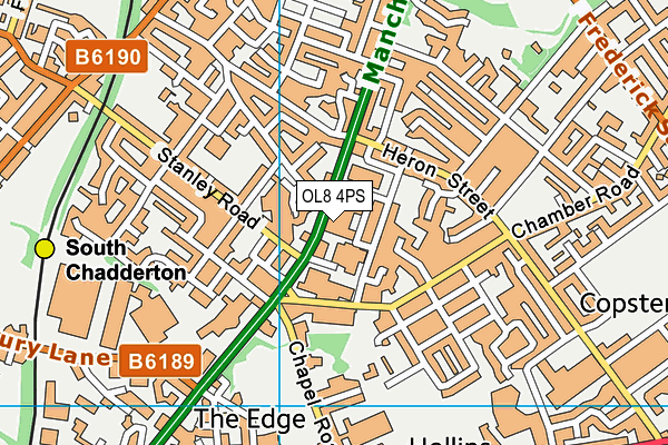 OL8 4PS map - OS VectorMap District (Ordnance Survey)