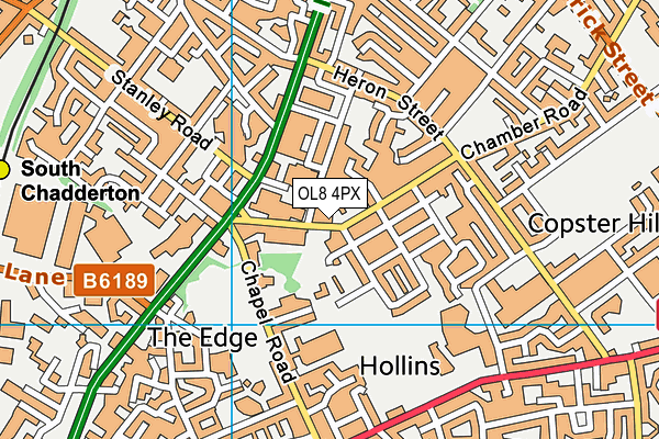 OL8 4PX map - OS VectorMap District (Ordnance Survey)