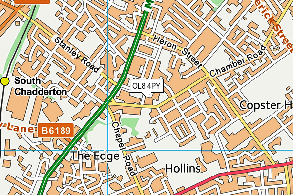 OL8 4PY map - OS VectorMap District (Ordnance Survey)