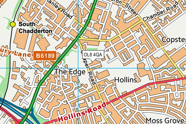 OL8 4QA map - OS VectorMap District (Ordnance Survey)