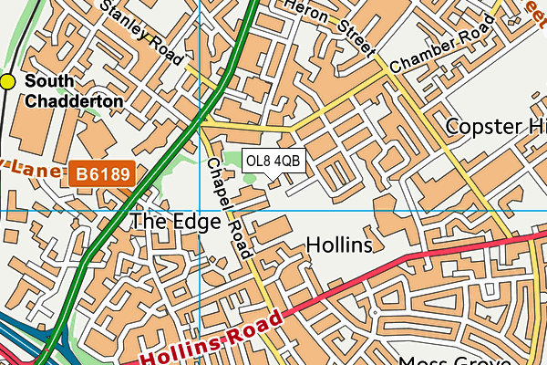 OL8 4QB map - OS VectorMap District (Ordnance Survey)