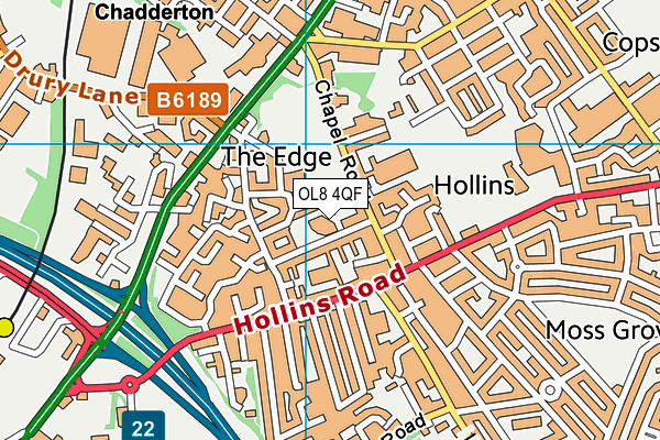 OL8 4QF map - OS VectorMap District (Ordnance Survey)