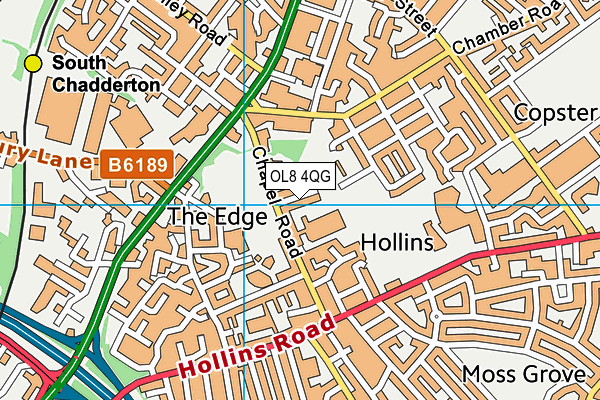 OL8 4QG map - OS VectorMap District (Ordnance Survey)