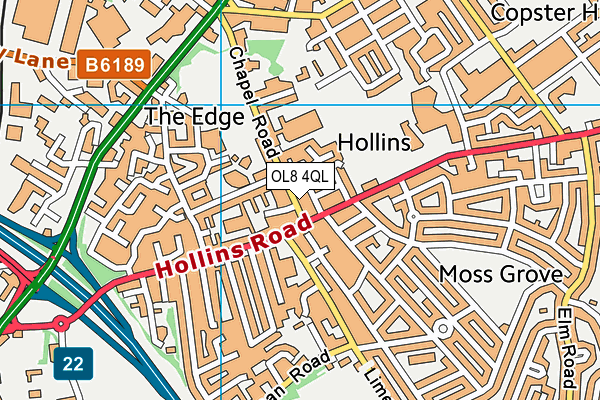 OL8 4QL map - OS VectorMap District (Ordnance Survey)