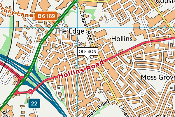 OL8 4QN map - OS VectorMap District (Ordnance Survey)