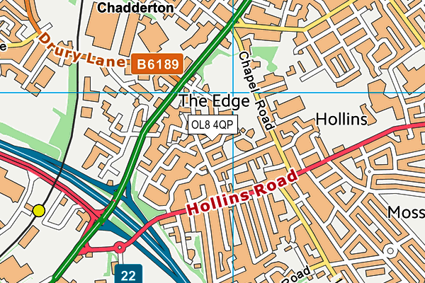 OL8 4QP map - OS VectorMap District (Ordnance Survey)