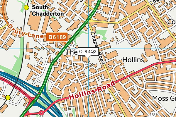 OL8 4QX map - OS VectorMap District (Ordnance Survey)