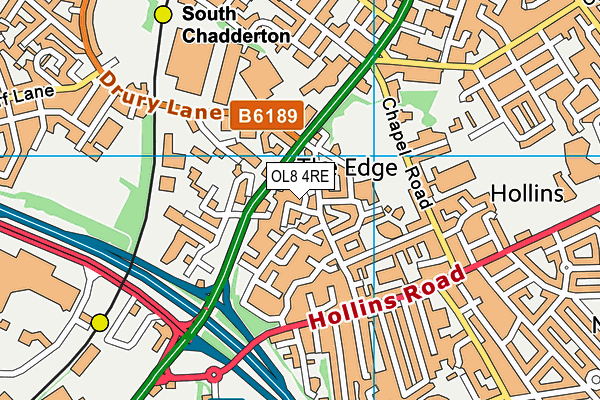 OL8 4RE map - OS VectorMap District (Ordnance Survey)