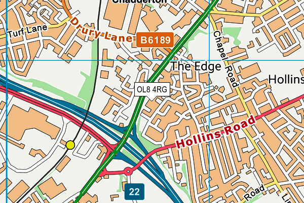 OL8 4RG map - OS VectorMap District (Ordnance Survey)