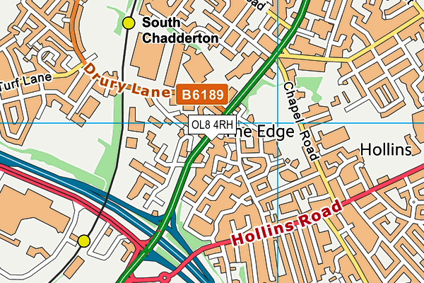 OL8 4RH map - OS VectorMap District (Ordnance Survey)