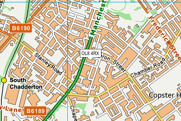 OL8 4RX map - OS VectorMap District (Ordnance Survey)