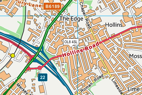 OL8 4SL map - OS VectorMap District (Ordnance Survey)