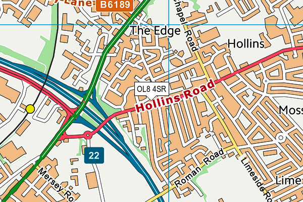 OL8 4SR map - OS VectorMap District (Ordnance Survey)