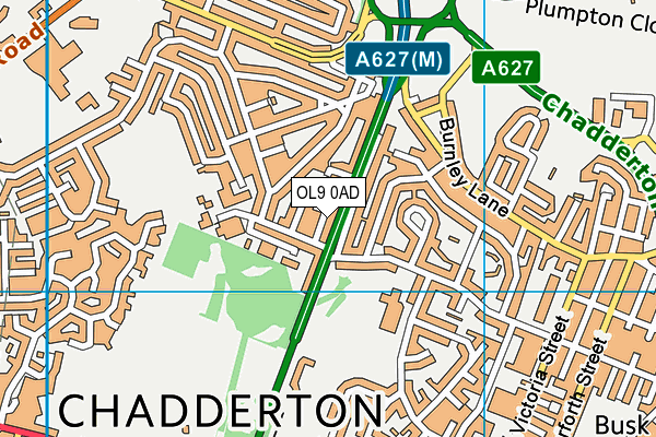 The Chadderton Prepraratory School map (OL9 0AD) - OS VectorMap District (Ordnance Survey)
