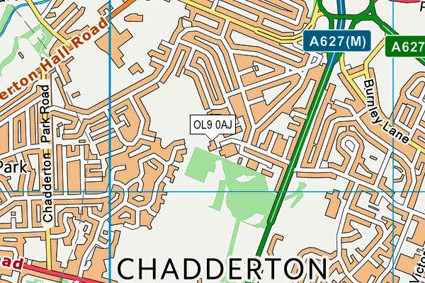 OL9 0AJ map - OS VectorMap District (Ordnance Survey)