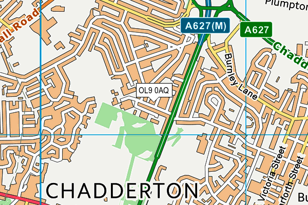 OL9 0AQ map - OS VectorMap District (Ordnance Survey)