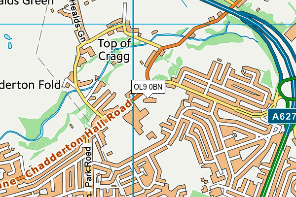 North Chadderton School map (OL9 0BN) - OS VectorMap District (Ordnance Survey)