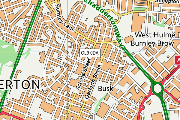 OL9 0DA map - OS VectorMap District (Ordnance Survey)