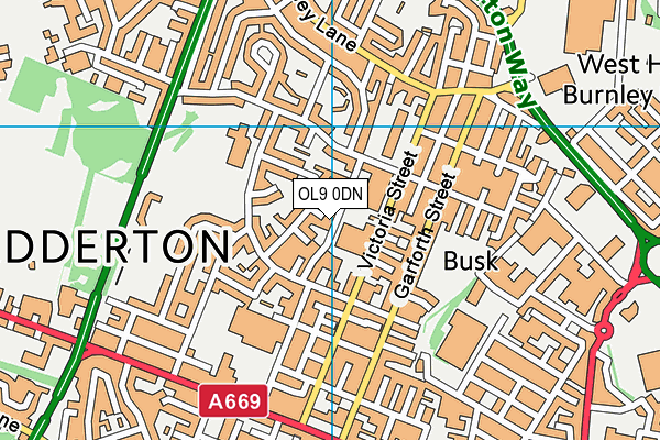 OL9 0DN map - OS VectorMap District (Ordnance Survey)