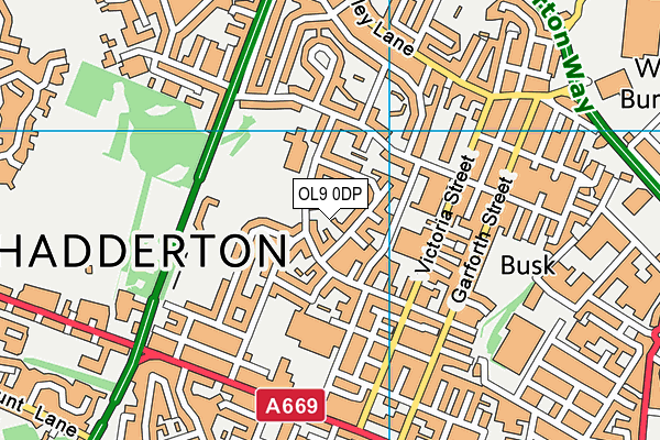 OL9 0DP map - OS VectorMap District (Ordnance Survey)