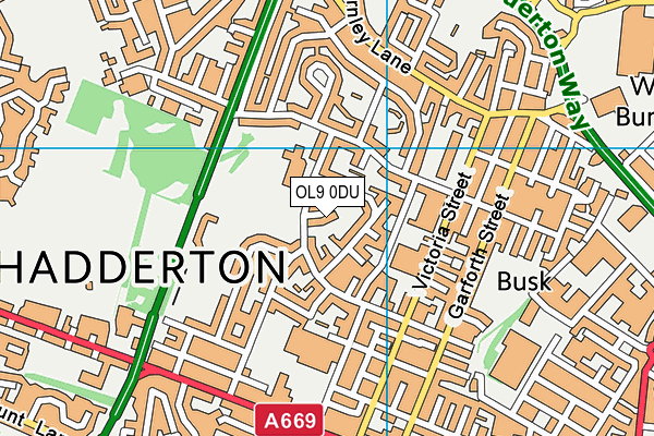 OL9 0DU map - OS VectorMap District (Ordnance Survey)