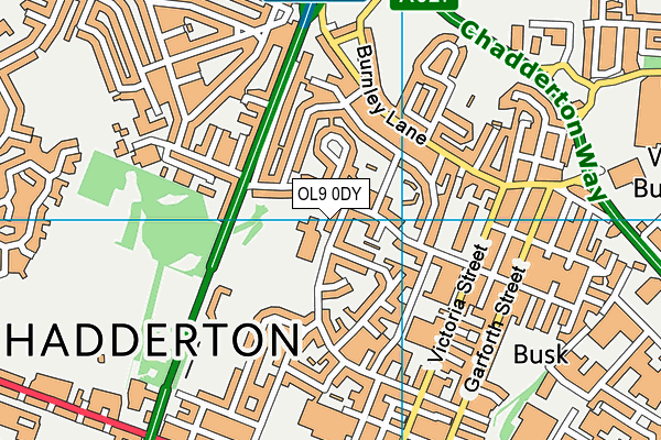 OL9 0DY map - OS VectorMap District (Ordnance Survey)