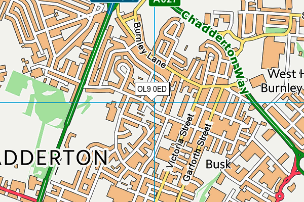 OL9 0ED map - OS VectorMap District (Ordnance Survey)