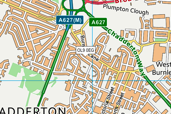 OL9 0EG map - OS VectorMap District (Ordnance Survey)