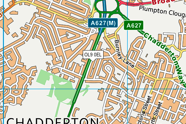 OL9 0EL map - OS VectorMap District (Ordnance Survey)