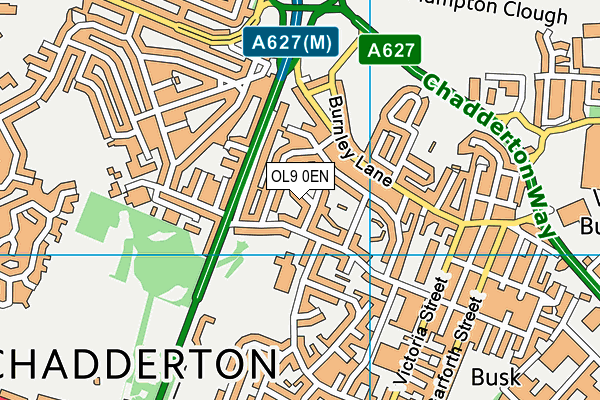 OL9 0EN map - OS VectorMap District (Ordnance Survey)