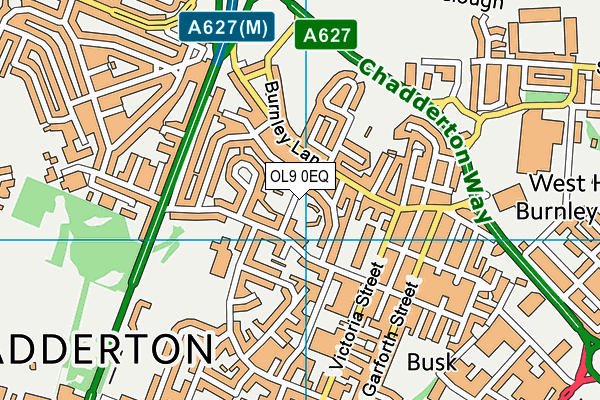 OL9 0EQ map - OS VectorMap District (Ordnance Survey)