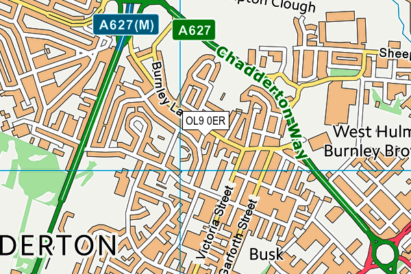 OL9 0ER map - OS VectorMap District (Ordnance Survey)