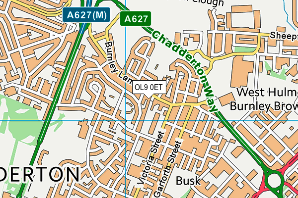 OL9 0ET map - OS VectorMap District (Ordnance Survey)