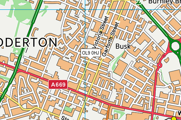 OL9 0HJ map - OS VectorMap District (Ordnance Survey)