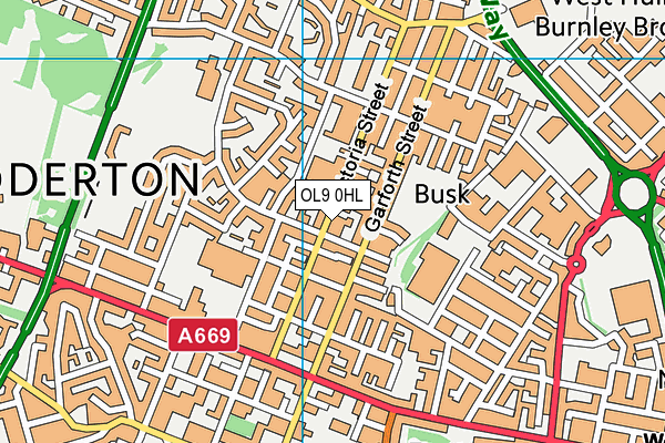 OL9 0HL map - OS VectorMap District (Ordnance Survey)