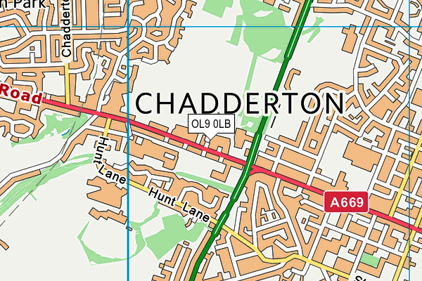 OL9 0LB map - OS VectorMap District (Ordnance Survey)