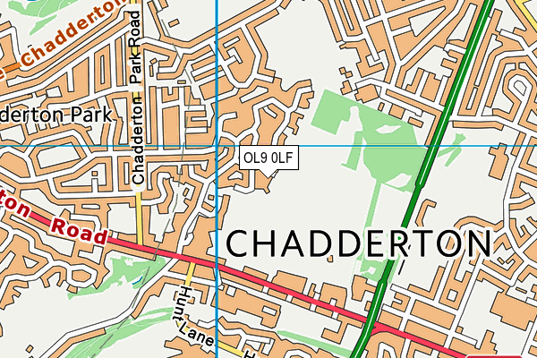 OL9 0LF map - OS VectorMap District (Ordnance Survey)