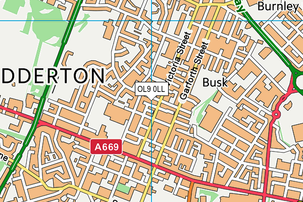 OL9 0LL map - OS VectorMap District (Ordnance Survey)