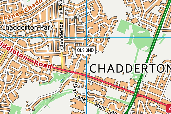 OL9 0ND map - OS VectorMap District (Ordnance Survey)