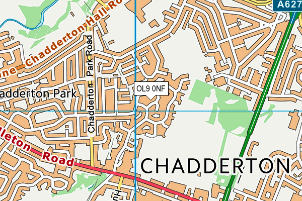 OL9 0NF map - OS VectorMap District (Ordnance Survey)