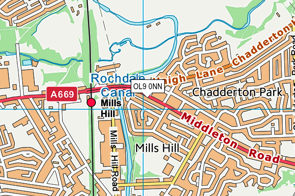 OL9 0NN map - OS VectorMap District (Ordnance Survey)