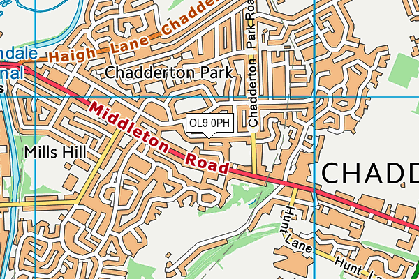 OL9 0PH map - OS VectorMap District (Ordnance Survey)