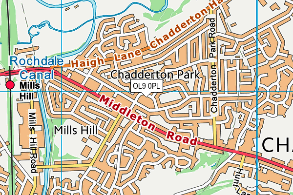 OL9 0PL map - OS VectorMap District (Ordnance Survey)