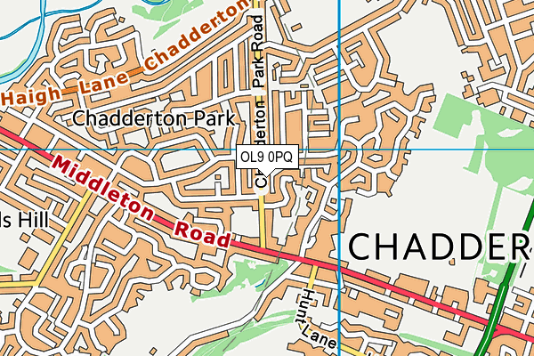 OL9 0PQ map - OS VectorMap District (Ordnance Survey)