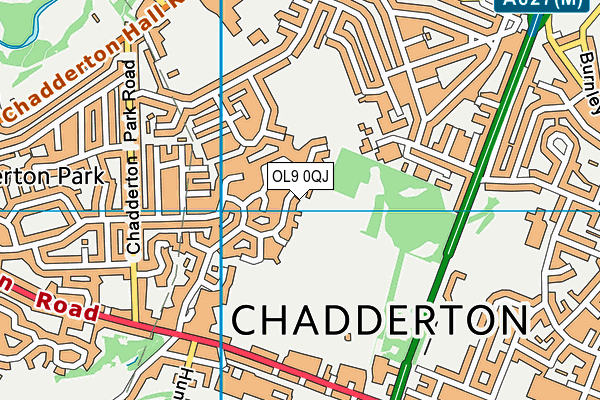 OL9 0QJ map - OS VectorMap District (Ordnance Survey)